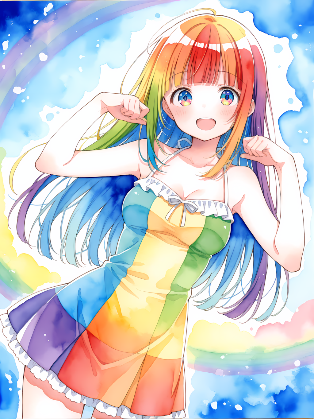カラフルな少女 別イラスト