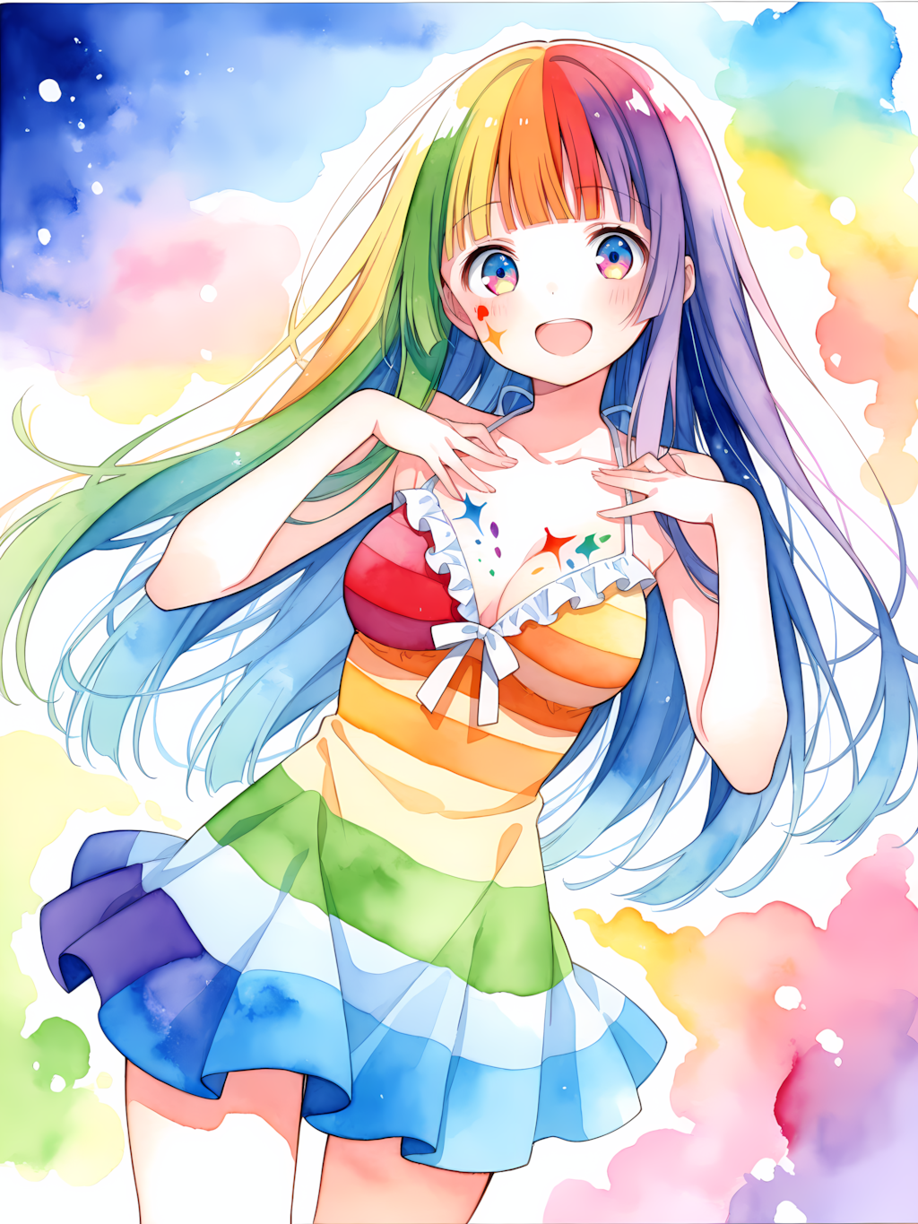 カラフルな少女 別イラスト