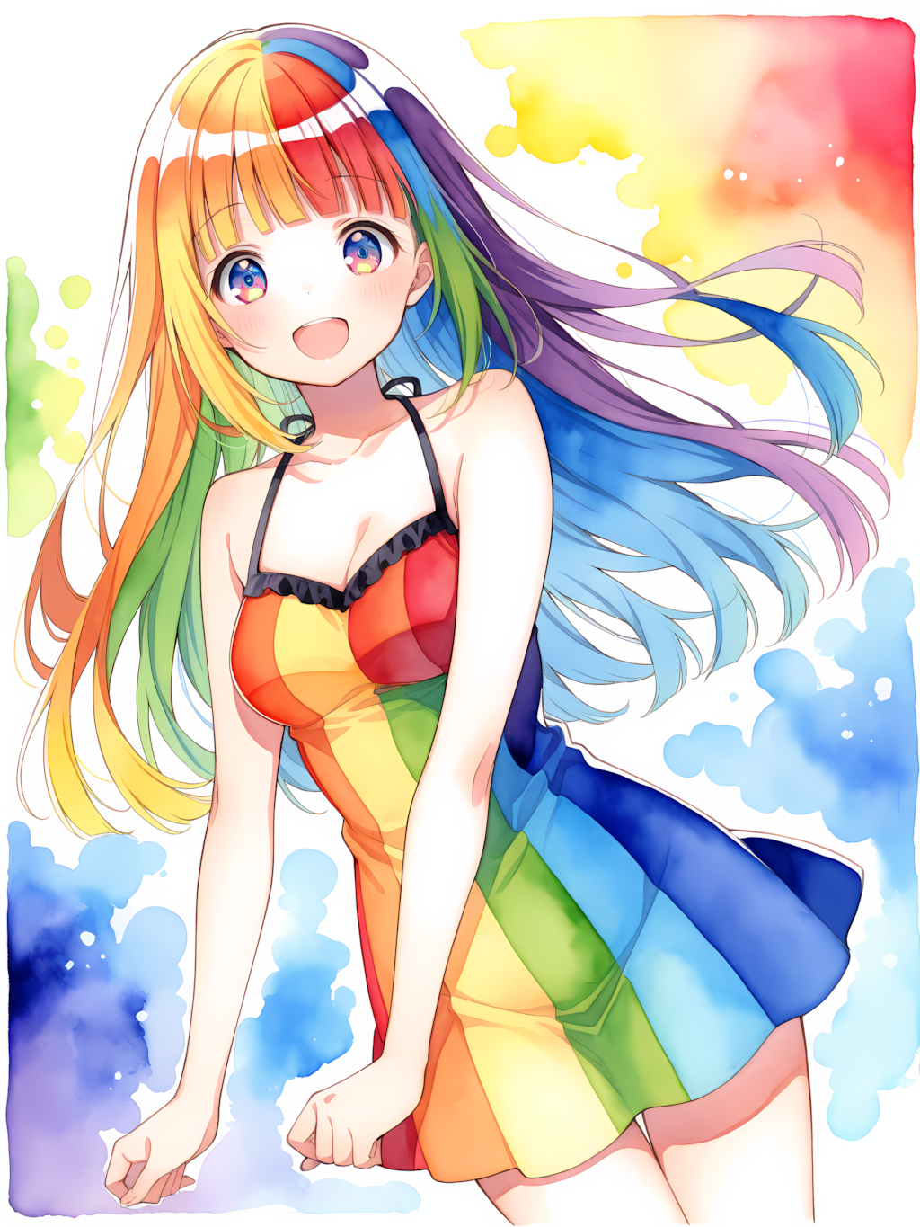 カラフルな少女 別イラスト