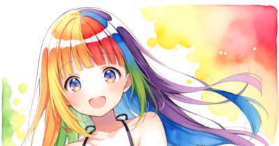 カラフルな少女 別イラスト