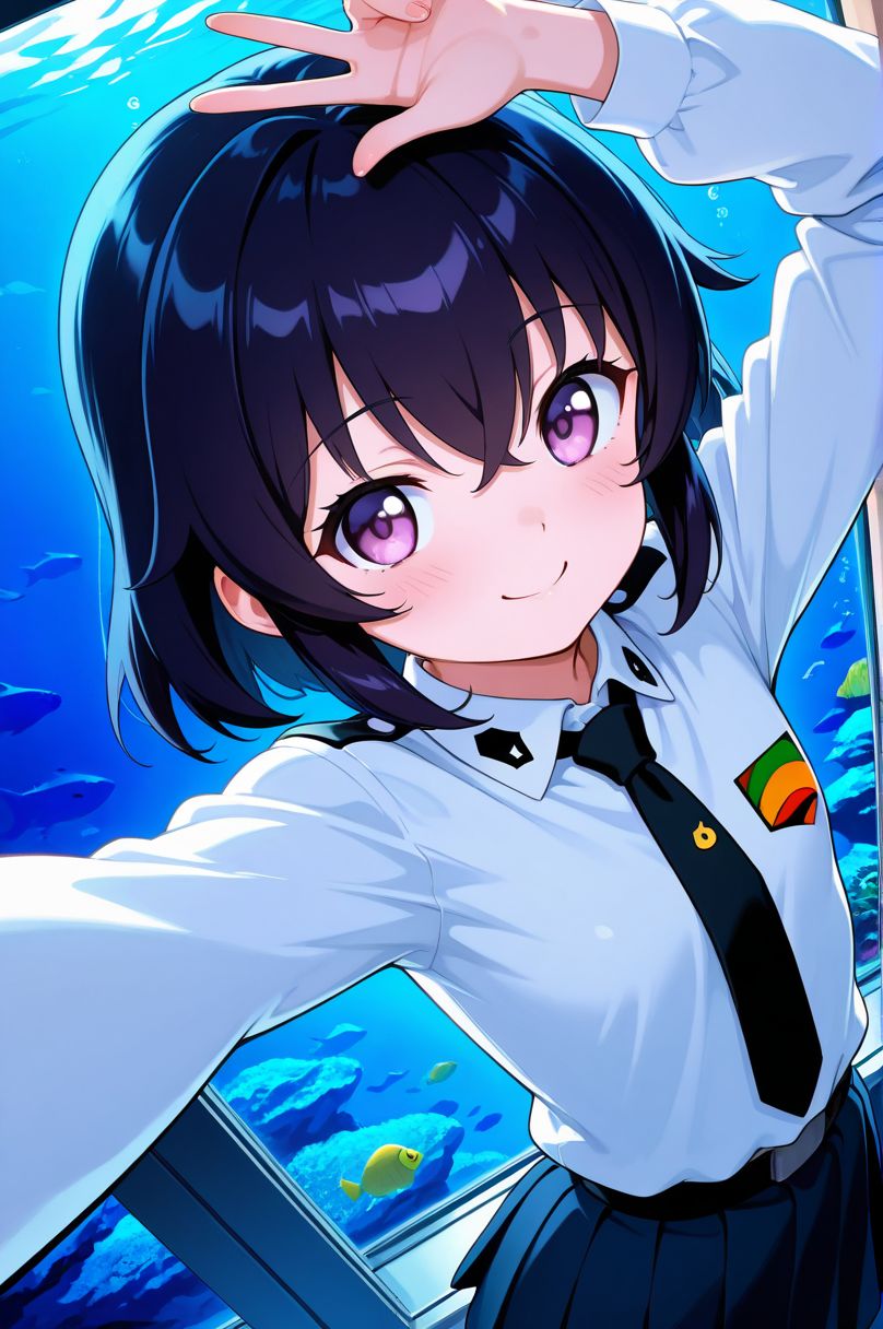 かわいい制服の女子たち。