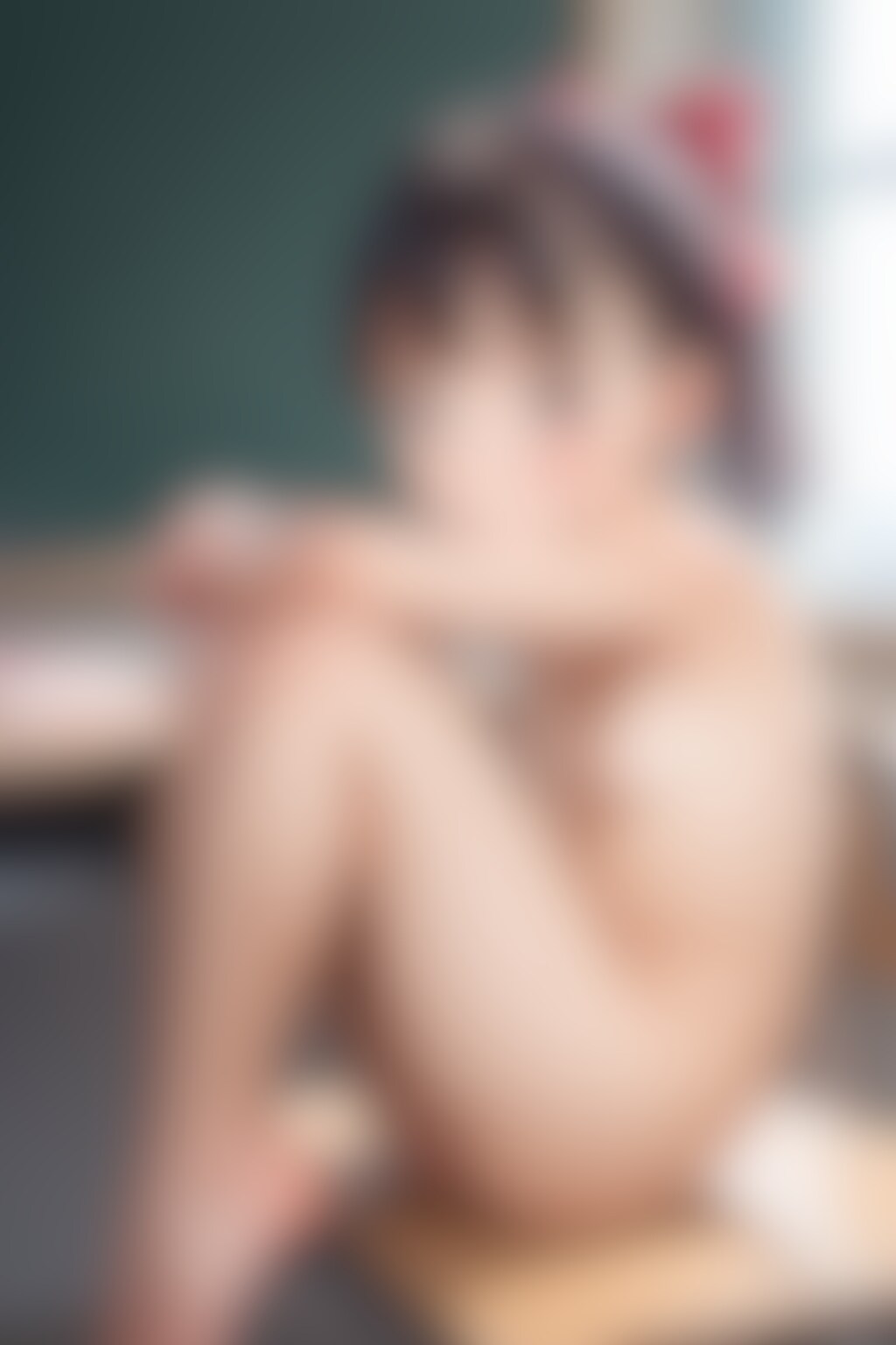 〇リJ〇ちゃんたちに教室で全裸になってもらい体育座り（6枚）