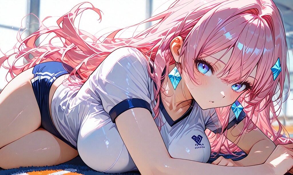 体操服でストレッチ