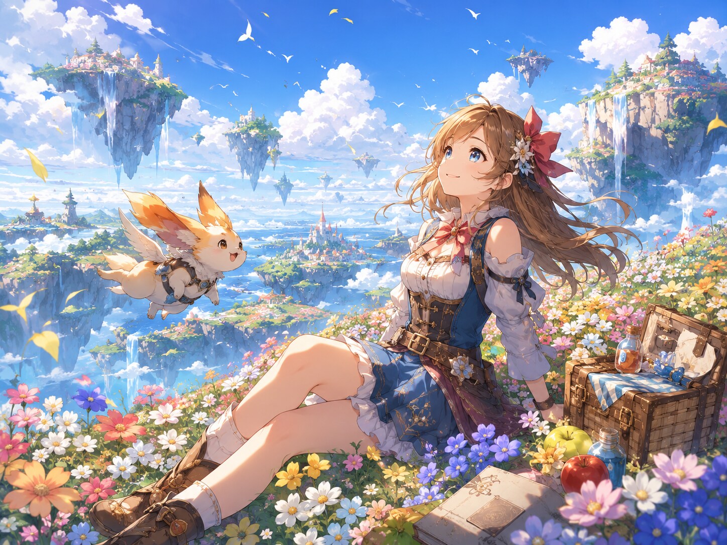 花咲く浮遊島でひとやすみ
