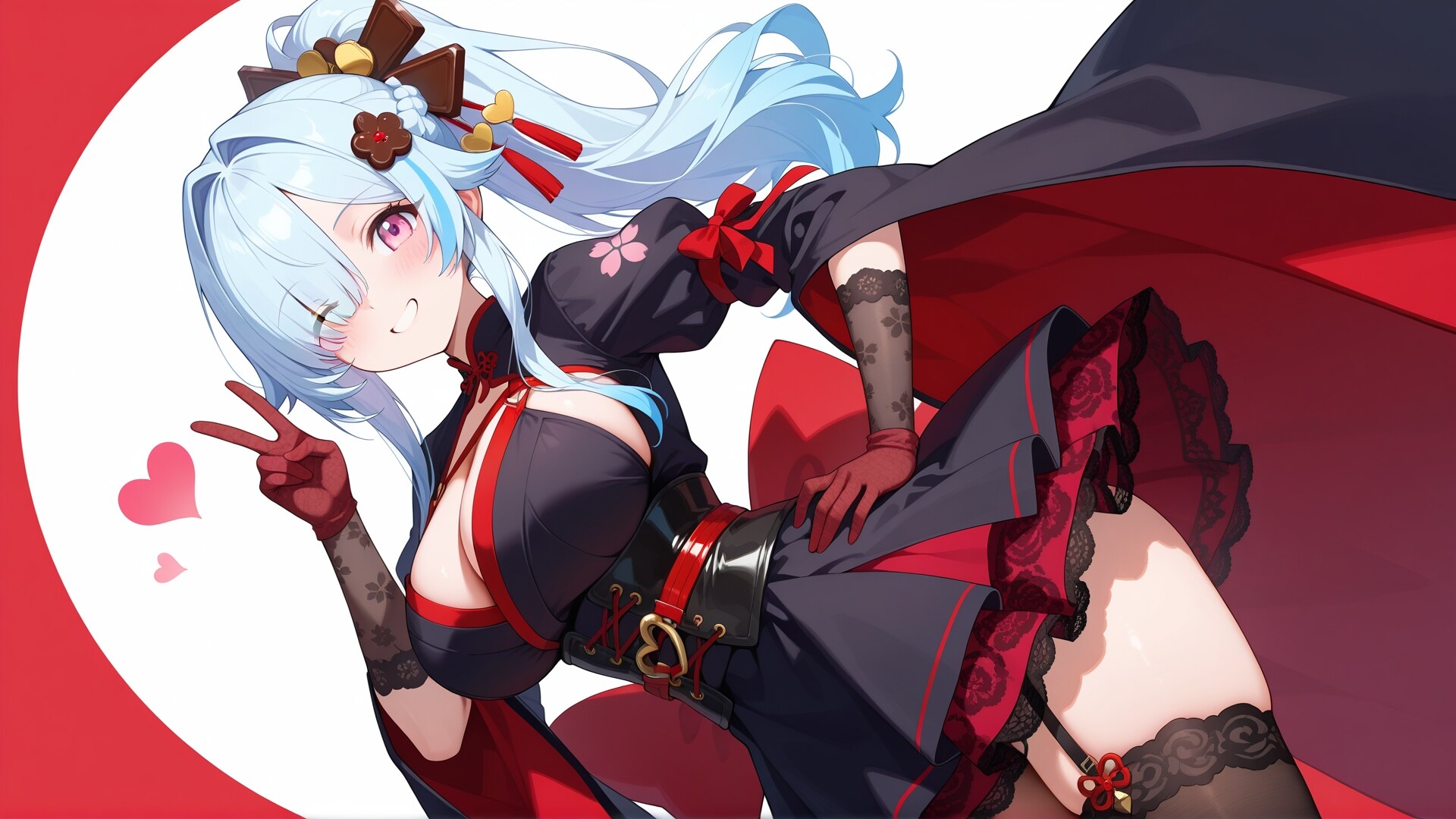 桜和ゴスコーデ