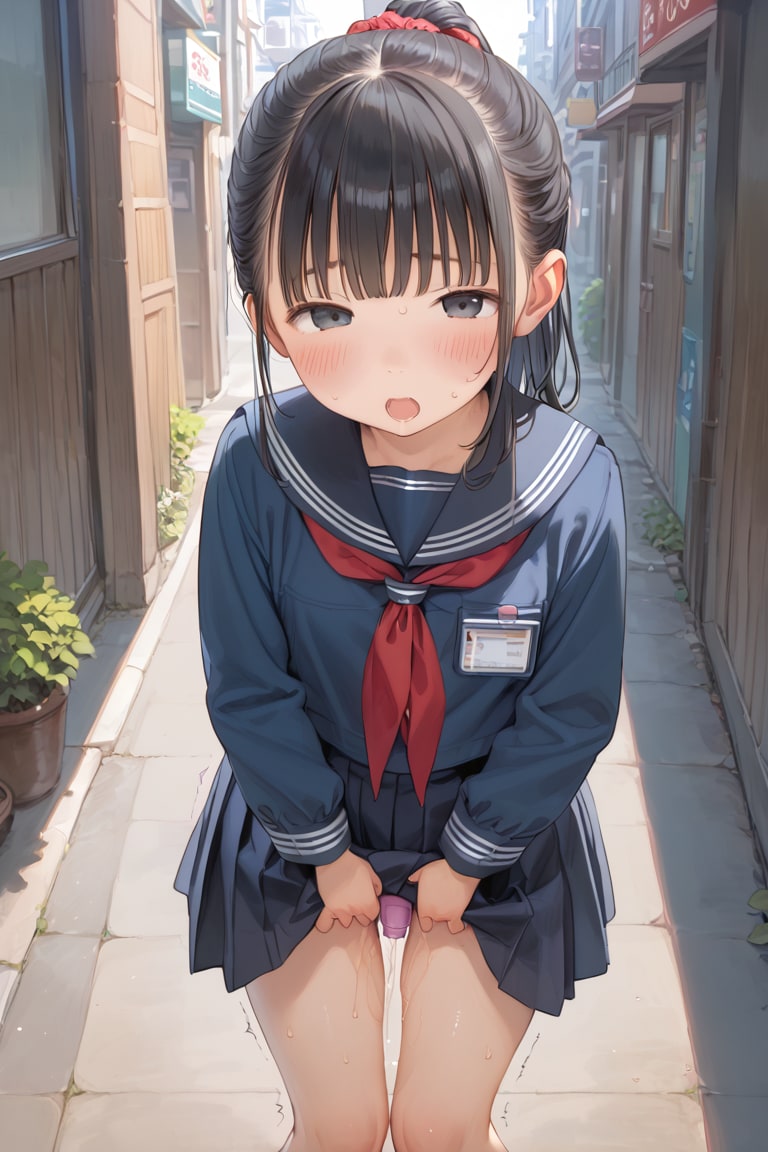 セーラー服〇リJ〇ちゃんたちが野外でリモコンバイブ（６枚）