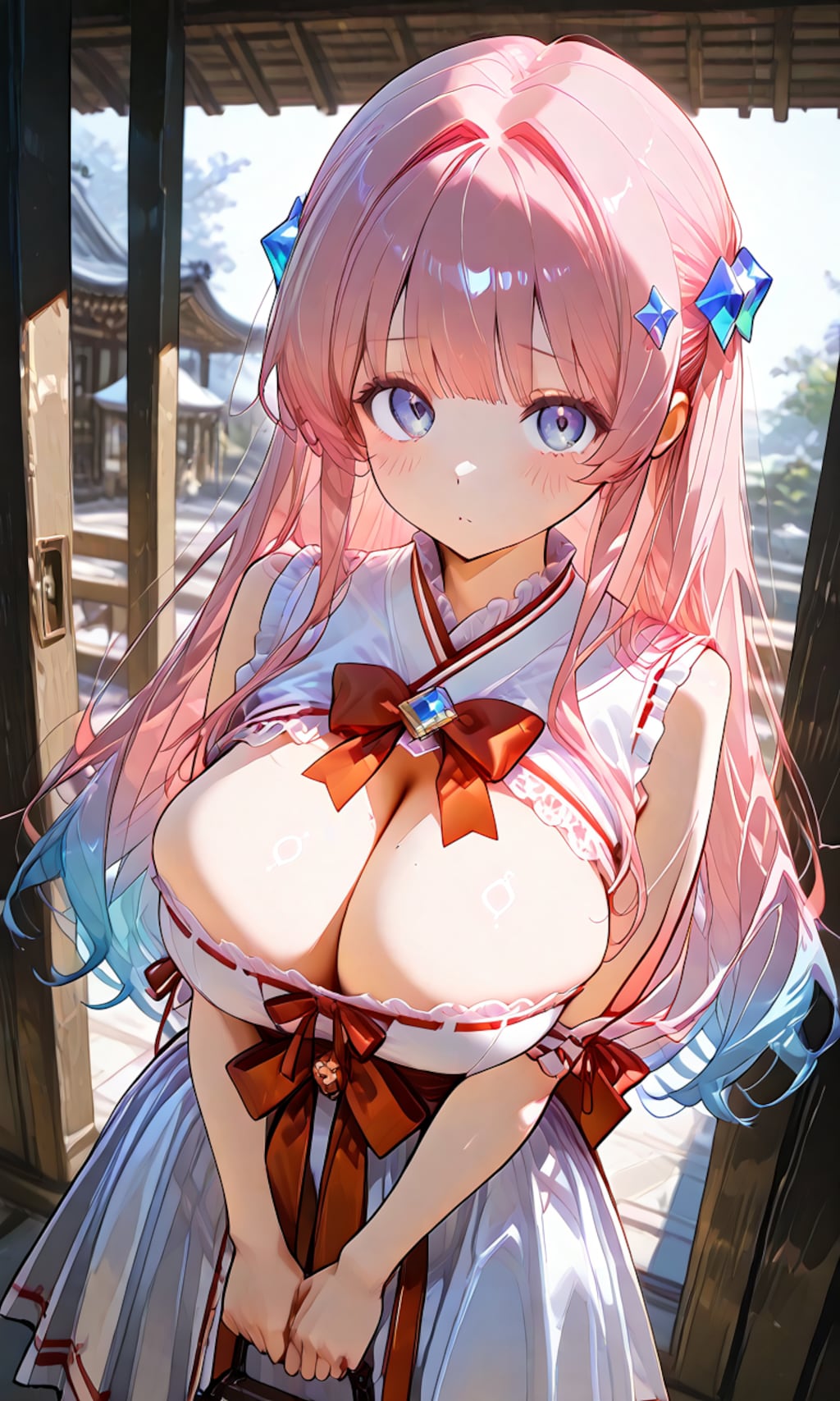 リボンと巫女服