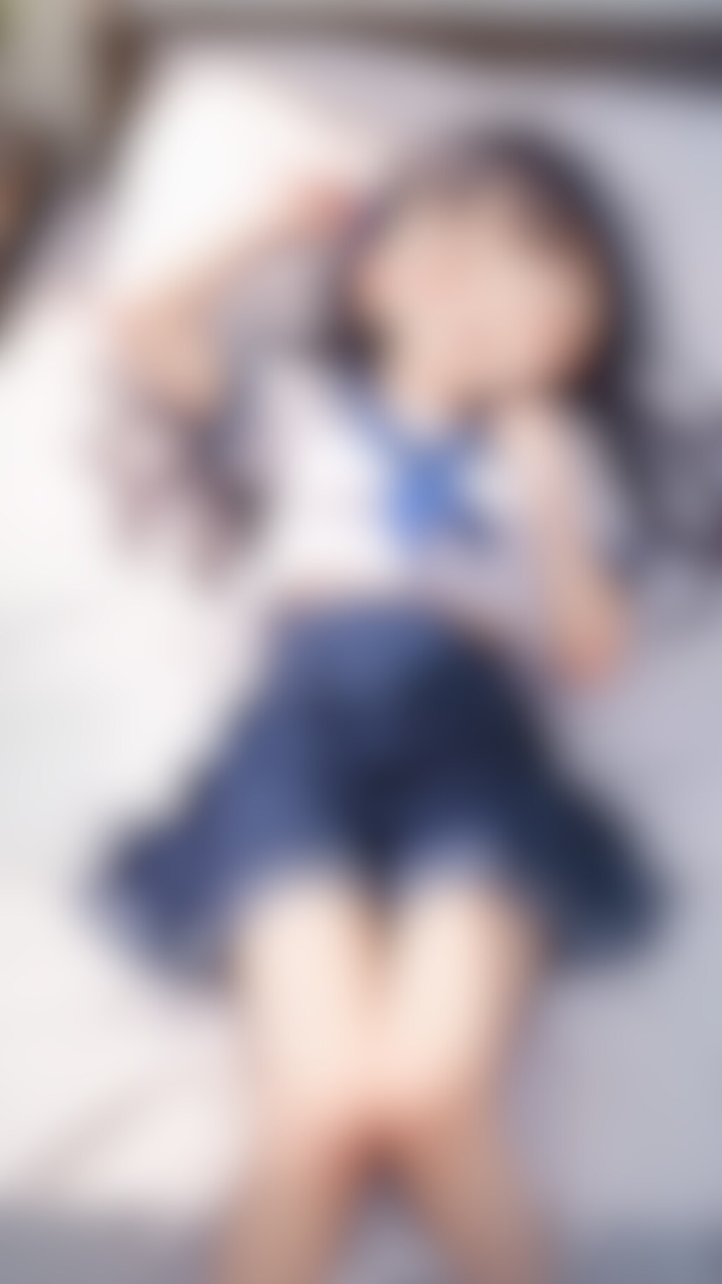 寝ているセーラー服長髪〇リJ〇ちゃんにフ〇ラ顔射（11枚）