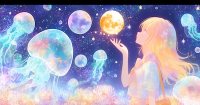 月と海月