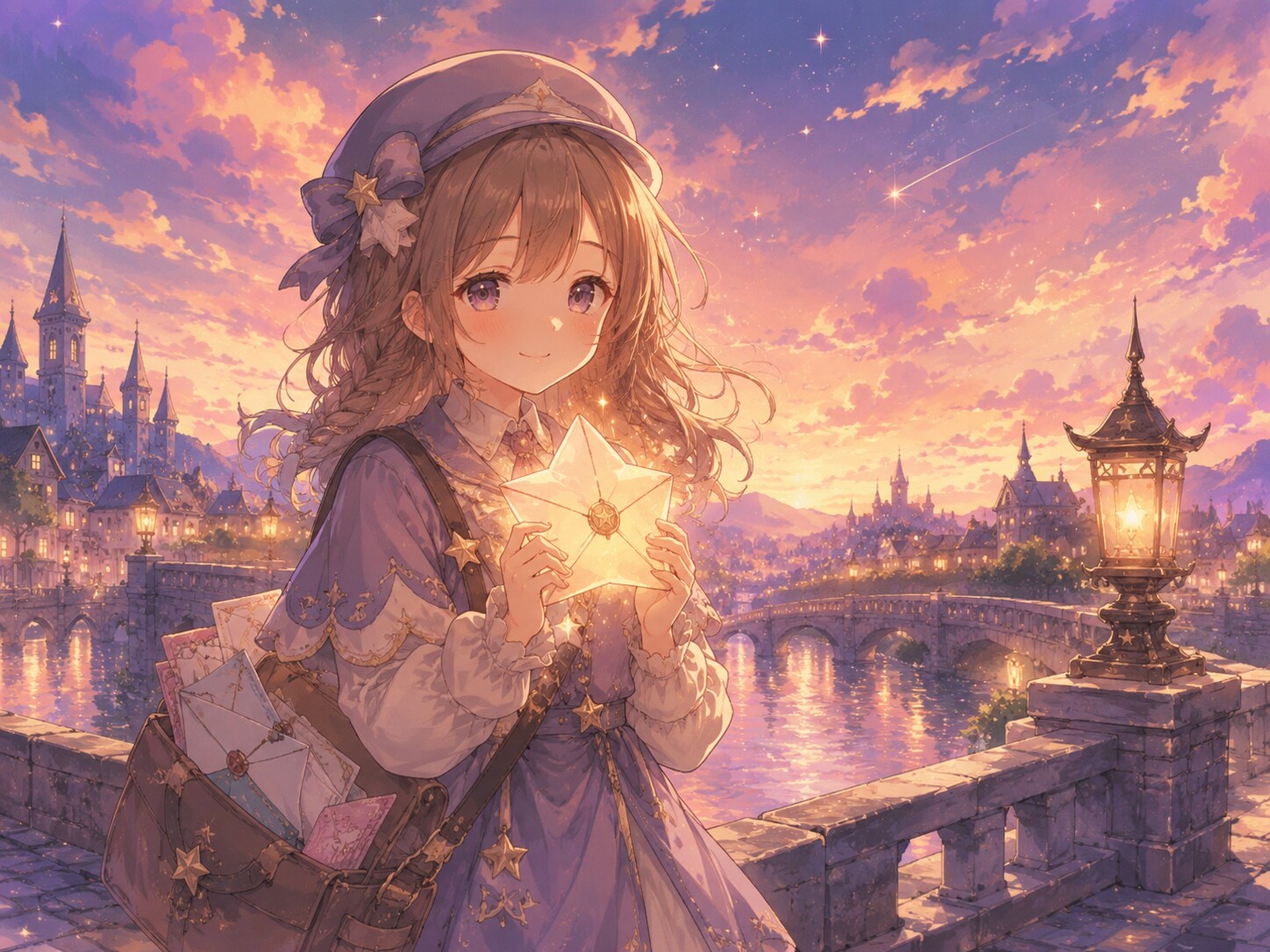 夕空の星便配達少女