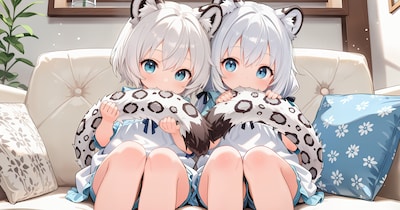 雪豹ちゃんの尻尾はむはむ