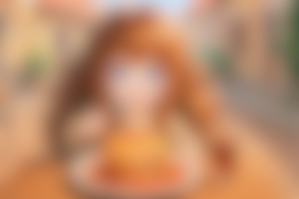 ポルトガルのB級グルメを堪能する小さな女の子