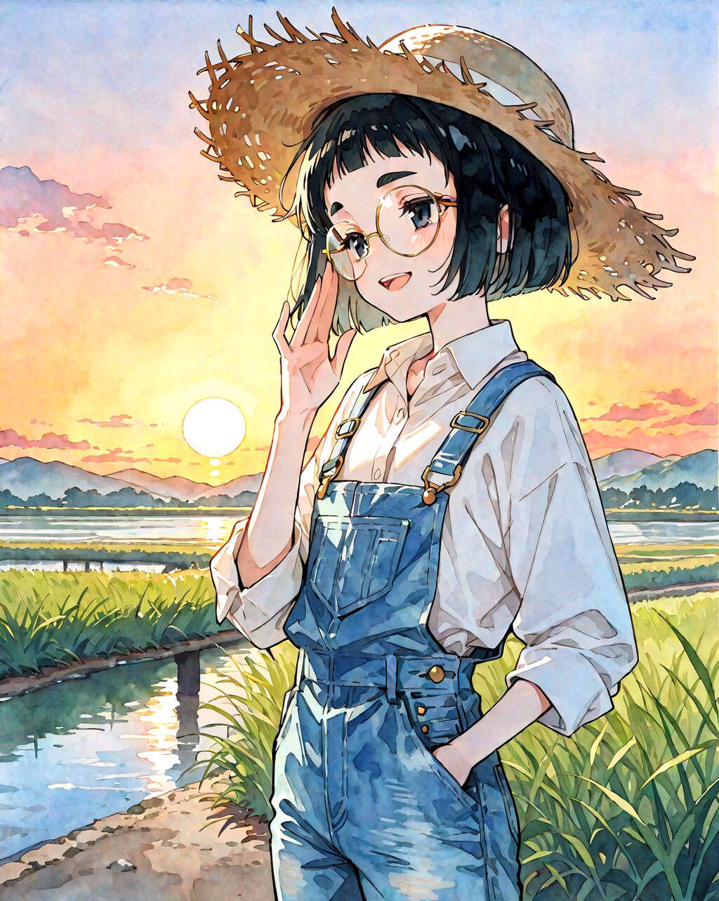 畑仕事風めがねちゃん