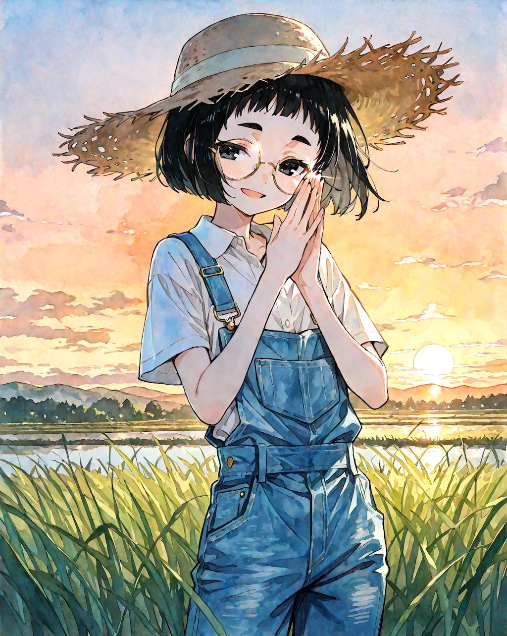 畑仕事風めがねちゃん