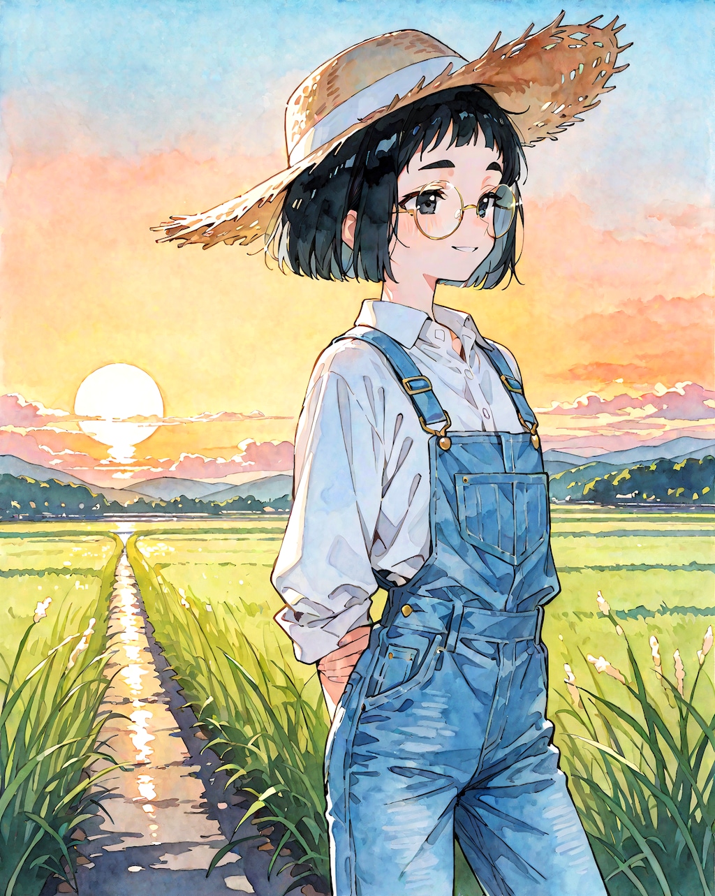 畑仕事風めがねちゃん