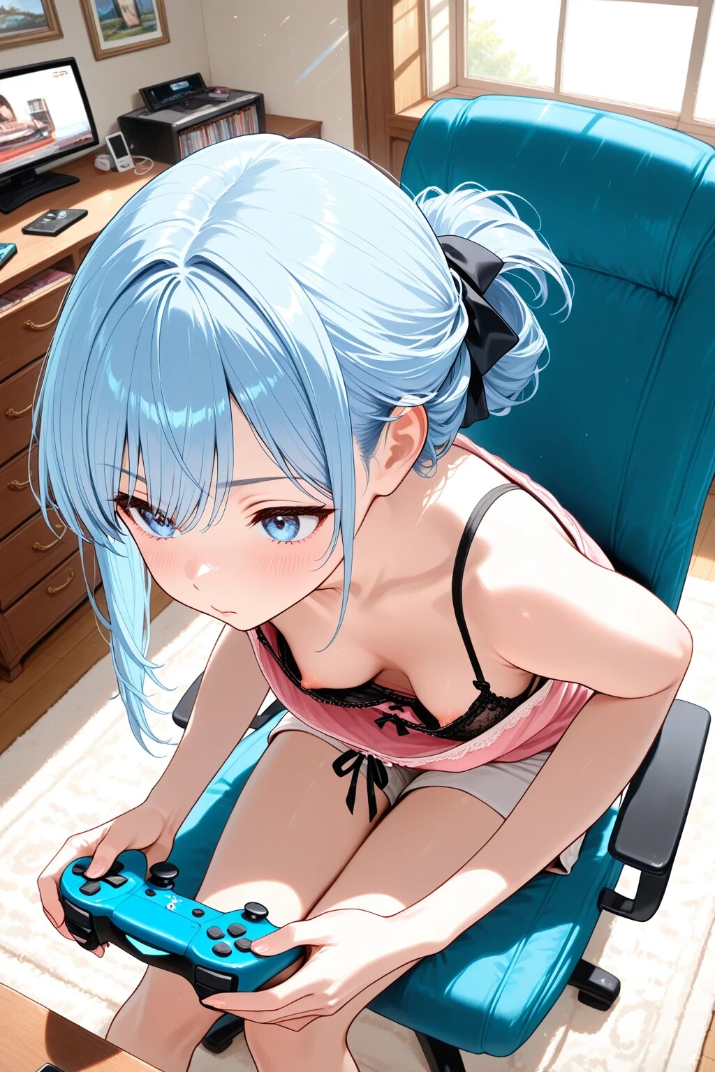 40枚:ゲーマーの胸チラ