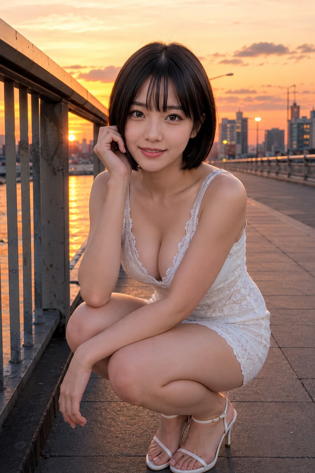 [7枚]夕日に映えるカワイイ女子