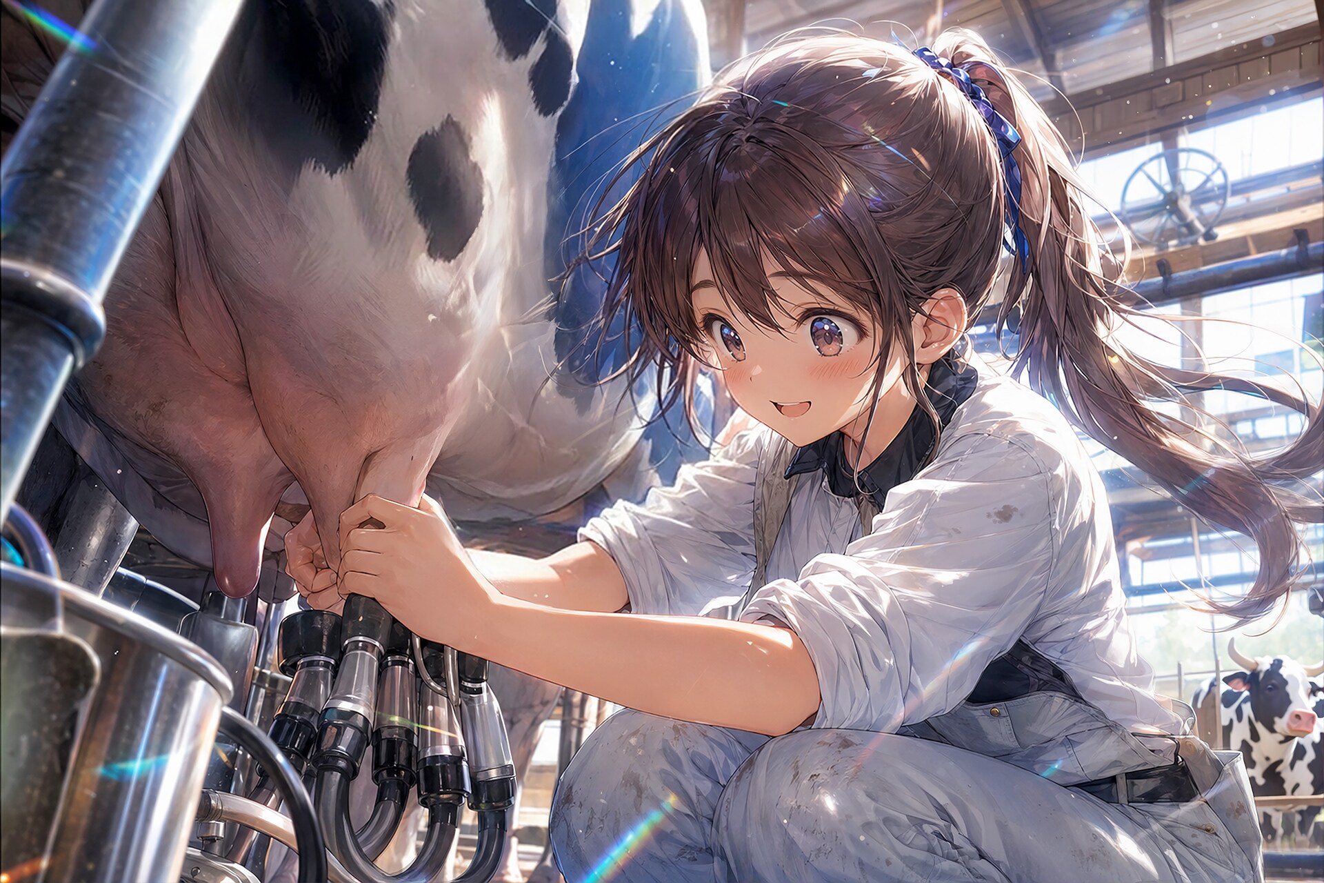 朝の搾乳