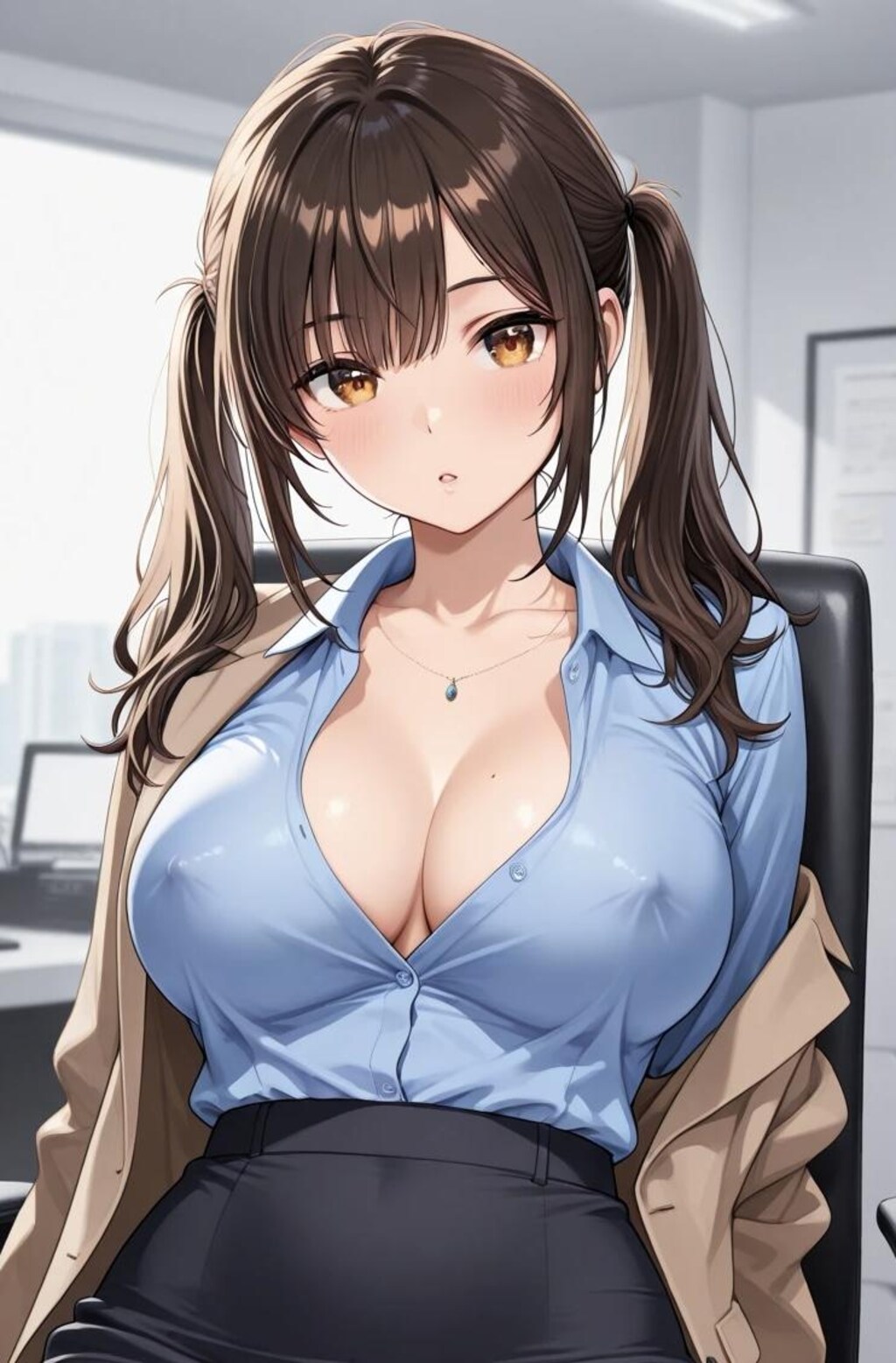 5枚:ちくぽちツインテールOL