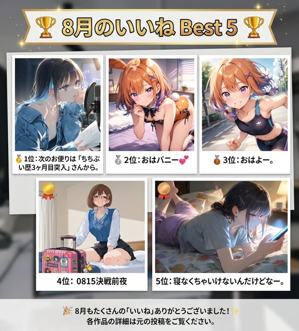 ８月の実績
