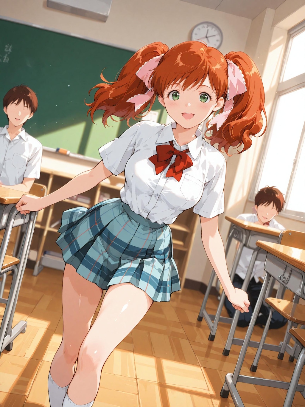 【スーパーリアル麻雀P7】麻比奈百合奈：教室内での様子