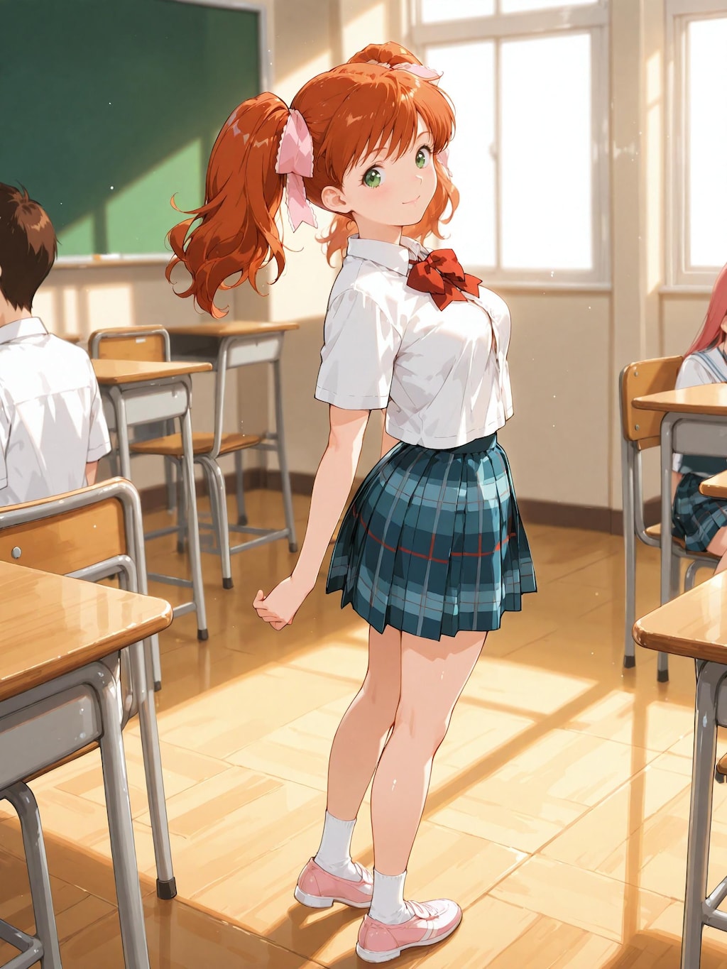 【スーパーリアル麻雀P7】麻比奈百合奈：教室内での様子