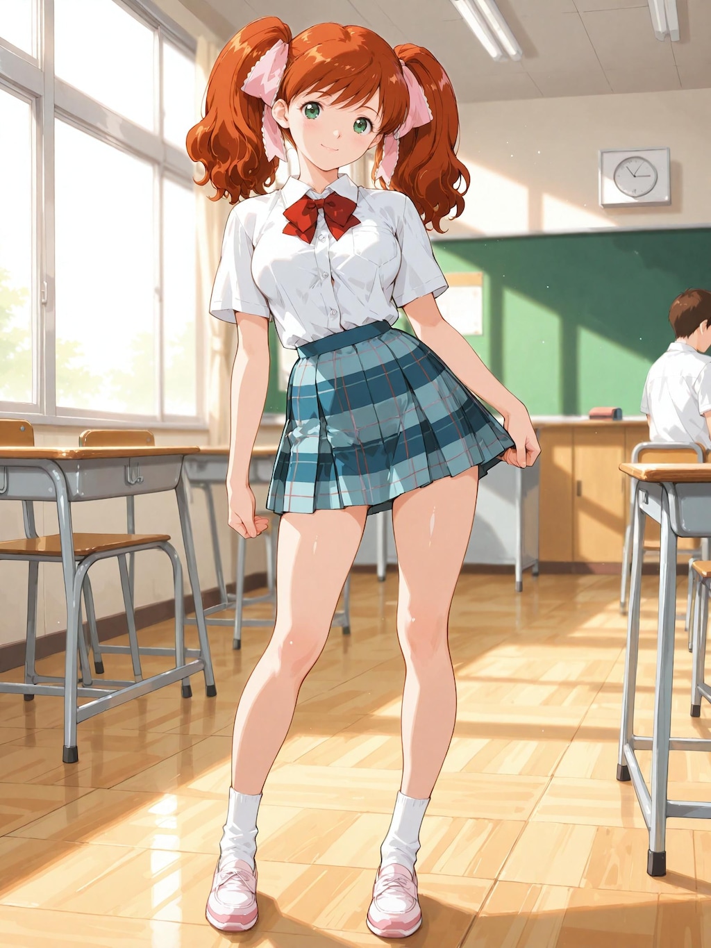 【スーパーリアル麻雀P7】麻比奈百合奈：教室内での様子