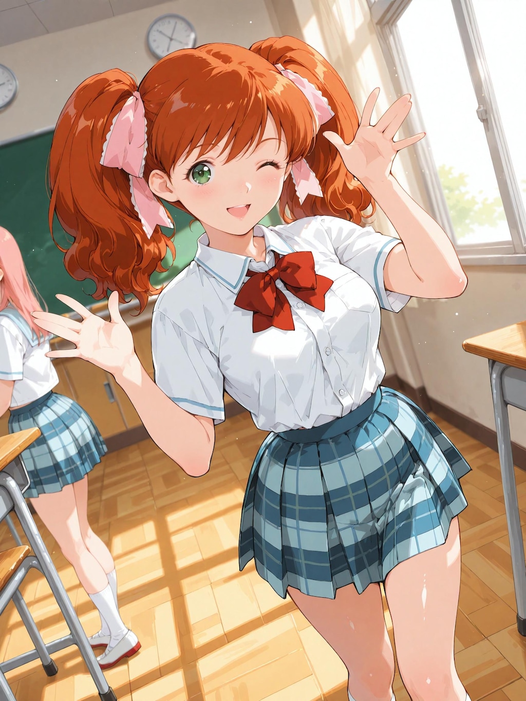 【スーパーリアル麻雀P7】麻比奈百合奈：教室内での様子