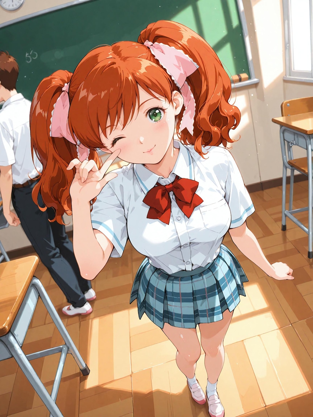 【スーパーリアル麻雀P7】麻比奈百合奈：教室内での様子