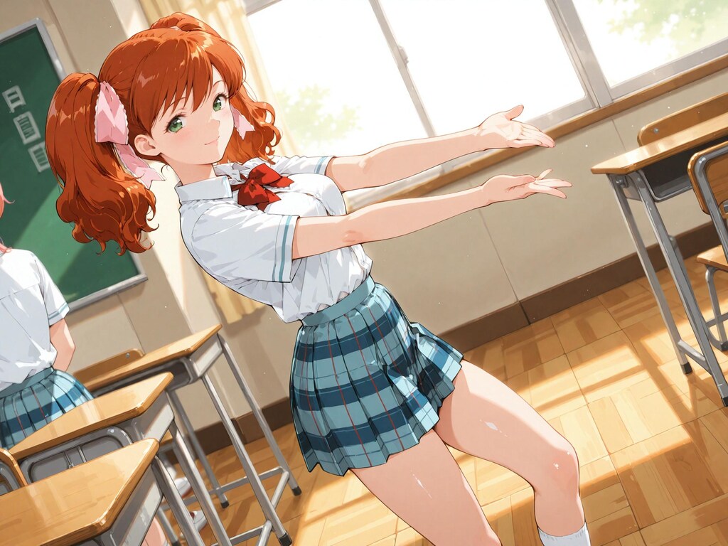 【スーパーリアル麻雀P7】麻比奈百合奈：教室内での様子
