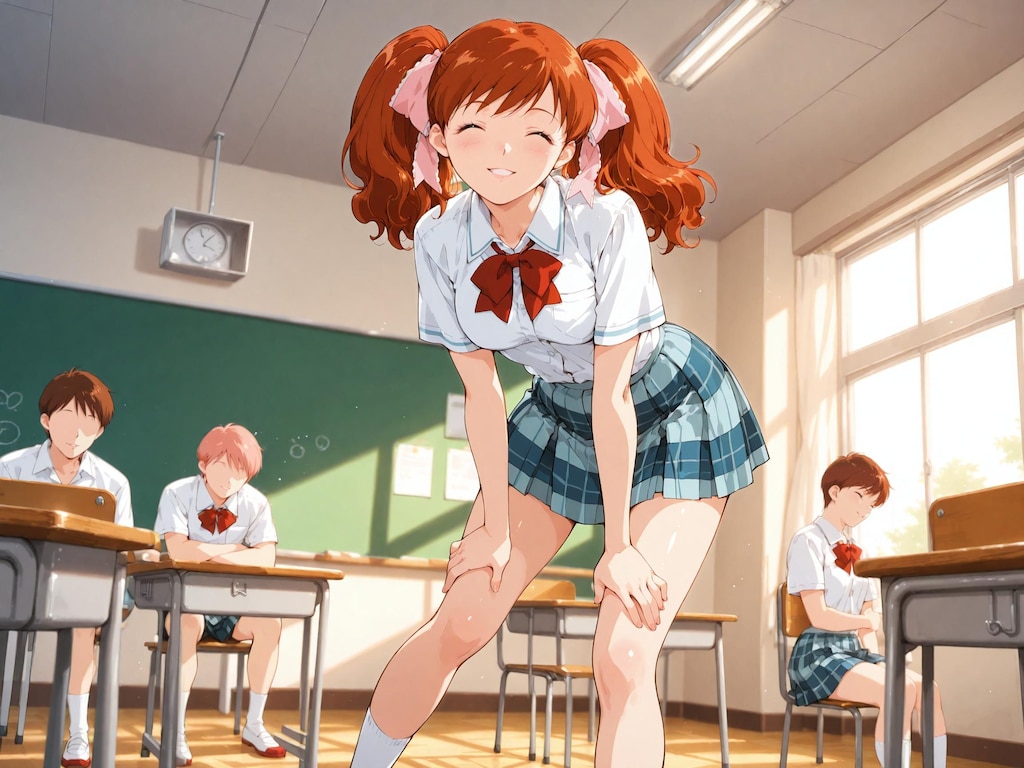 【スーパーリアル麻雀P7】麻比奈百合奈：教室内での様子