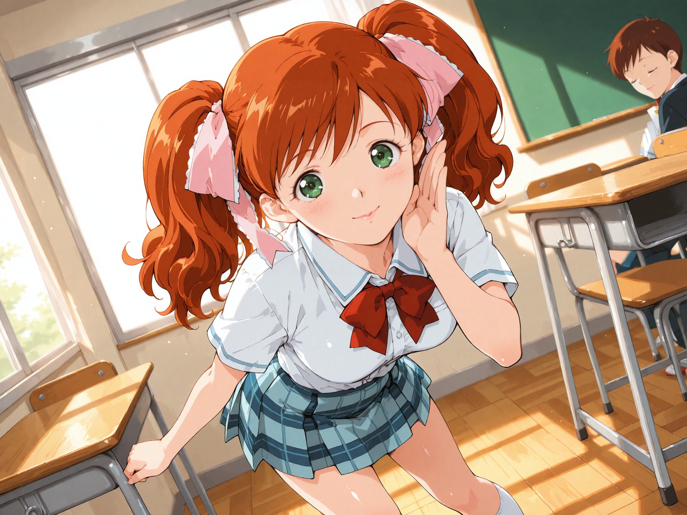 【スーパーリアル麻雀P7】麻比奈百合奈：教室内での様子