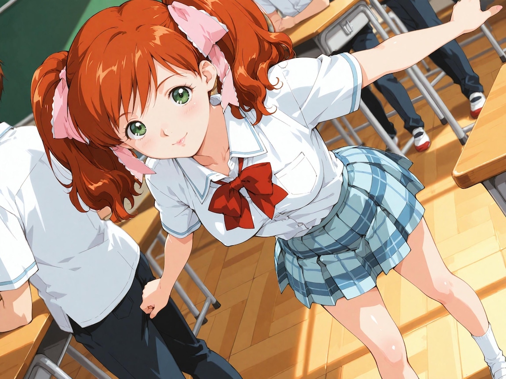 【スーパーリアル麻雀P7】麻比奈百合奈：教室内での様子