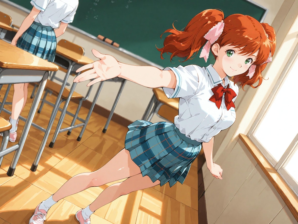 【スーパーリアル麻雀P7】麻比奈百合奈：教室内での様子