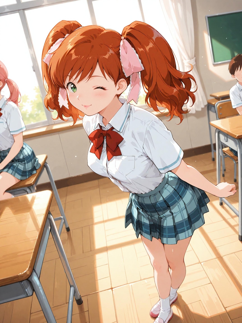 【スーパーリアル麻雀P7】麻比奈百合奈：教室内での様子