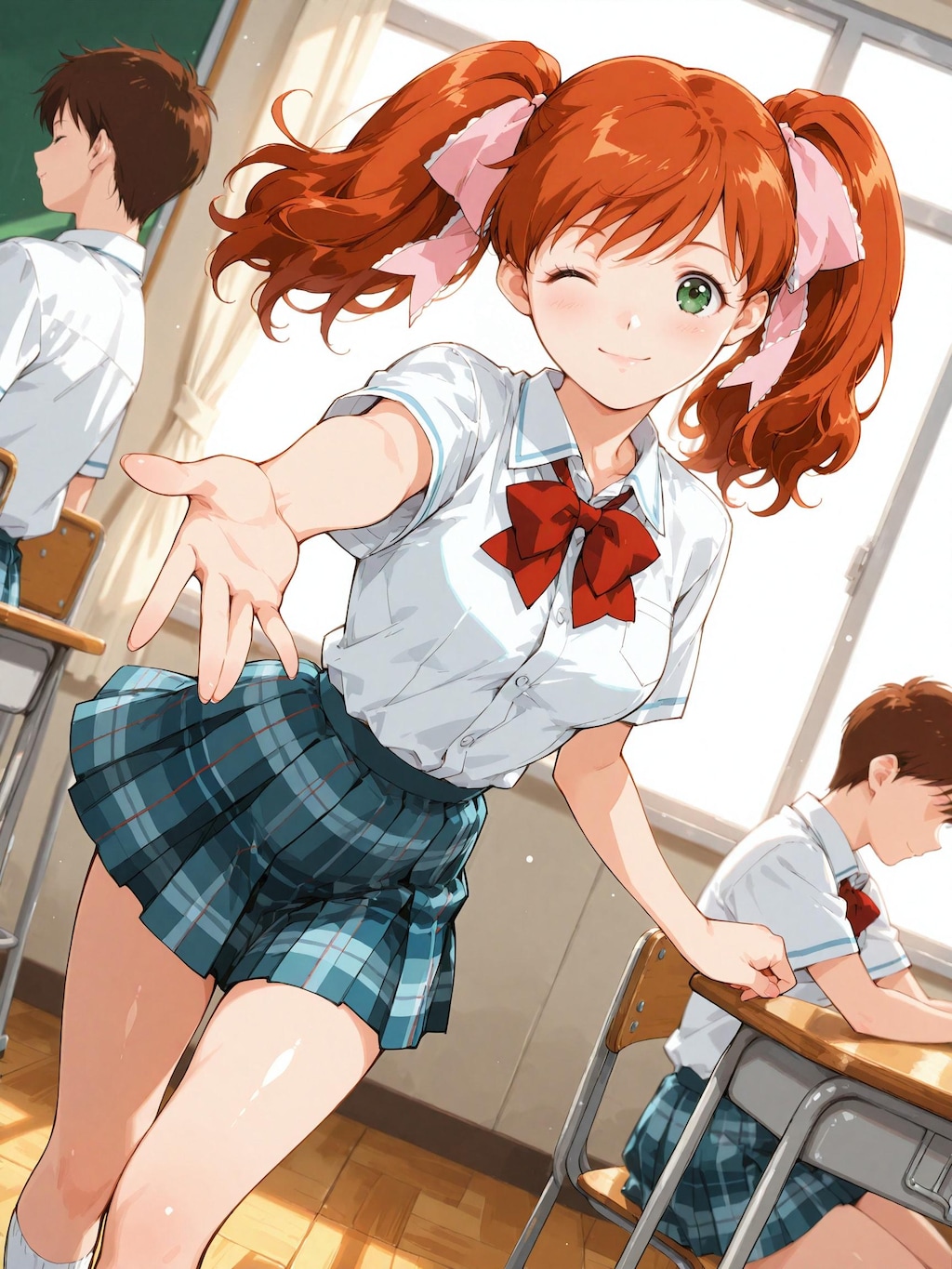 【スーパーリアル麻雀P7】麻比奈百合奈：教室内での様子