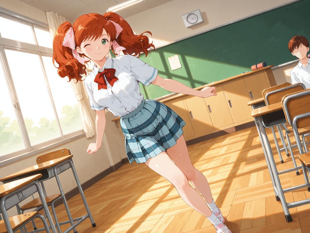 【スーパーリアル麻雀P7】麻比奈百合奈：教室内での様子