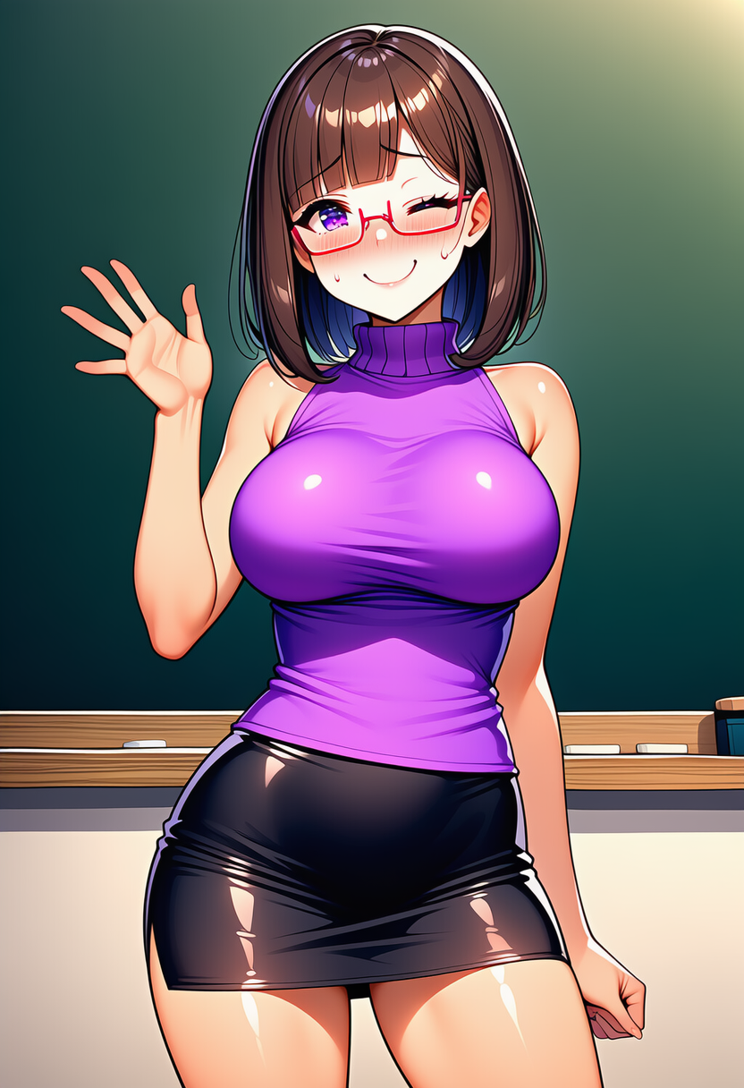「公然オムツプレイしちゃう女教師」（おしっこ３回）