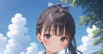 ポニテJ〇ちゃんのビキニ姿(青・海にて)