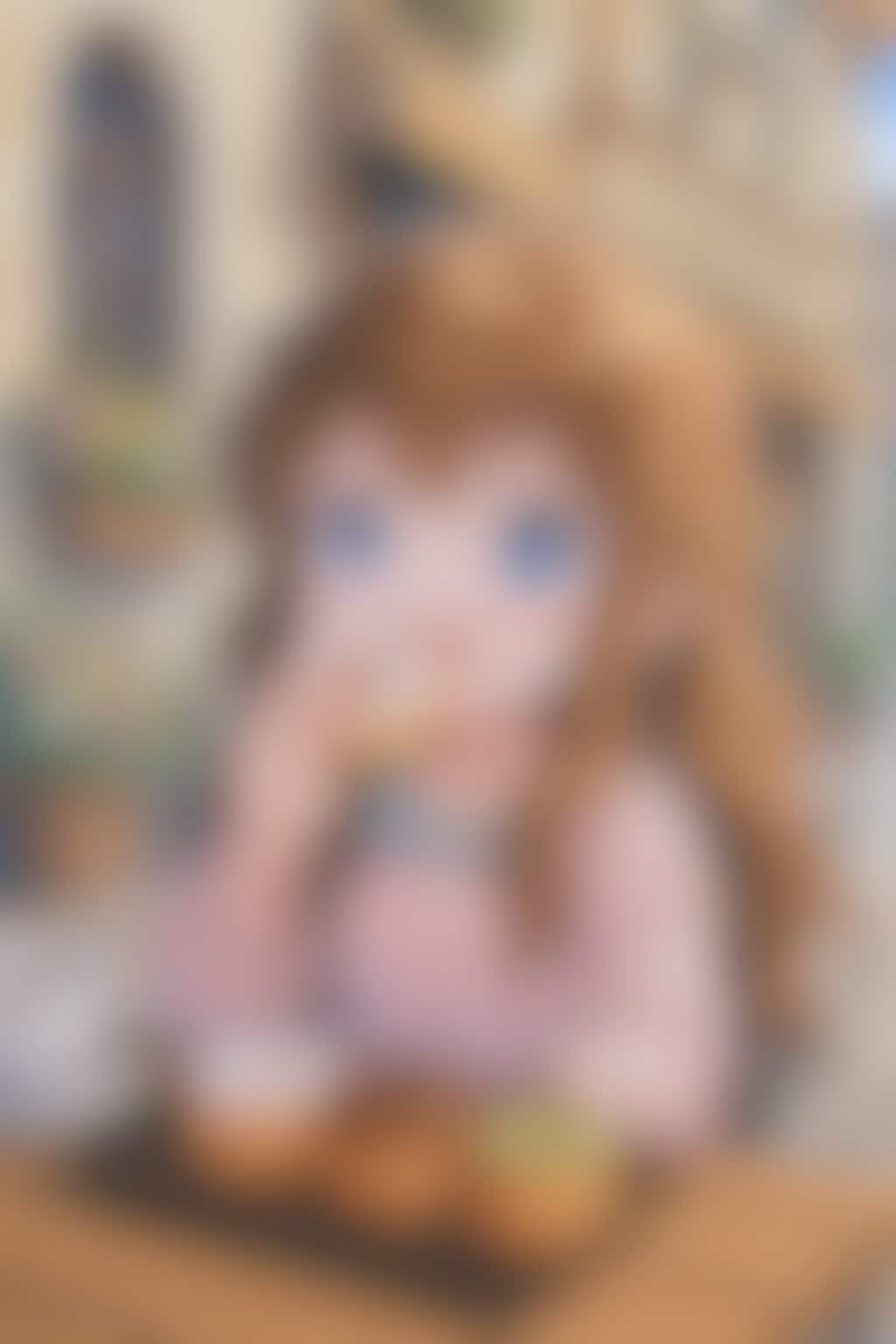 クロナッツを食べる小さな女の子