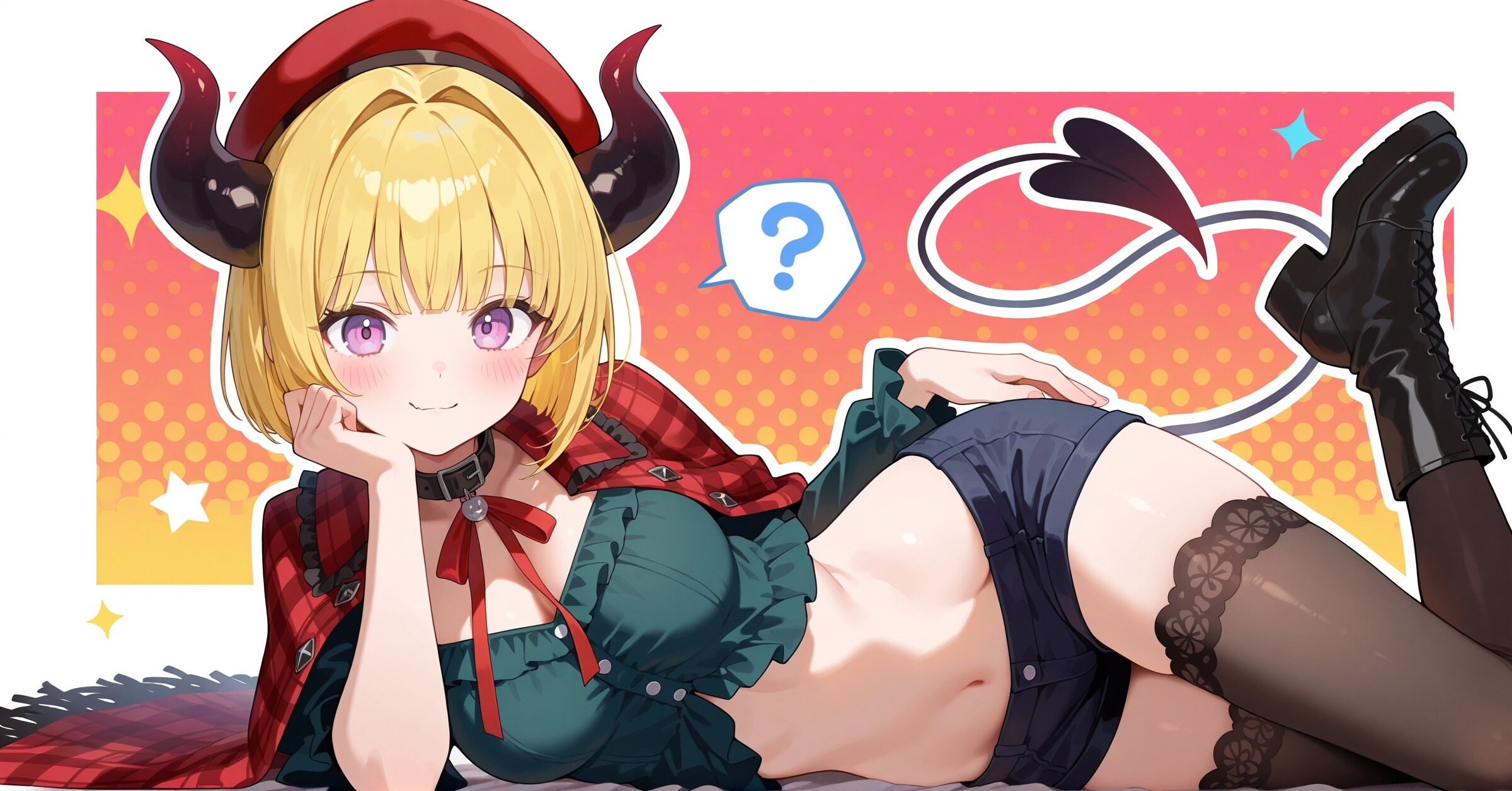 小悪魔風チェッカーコーデ