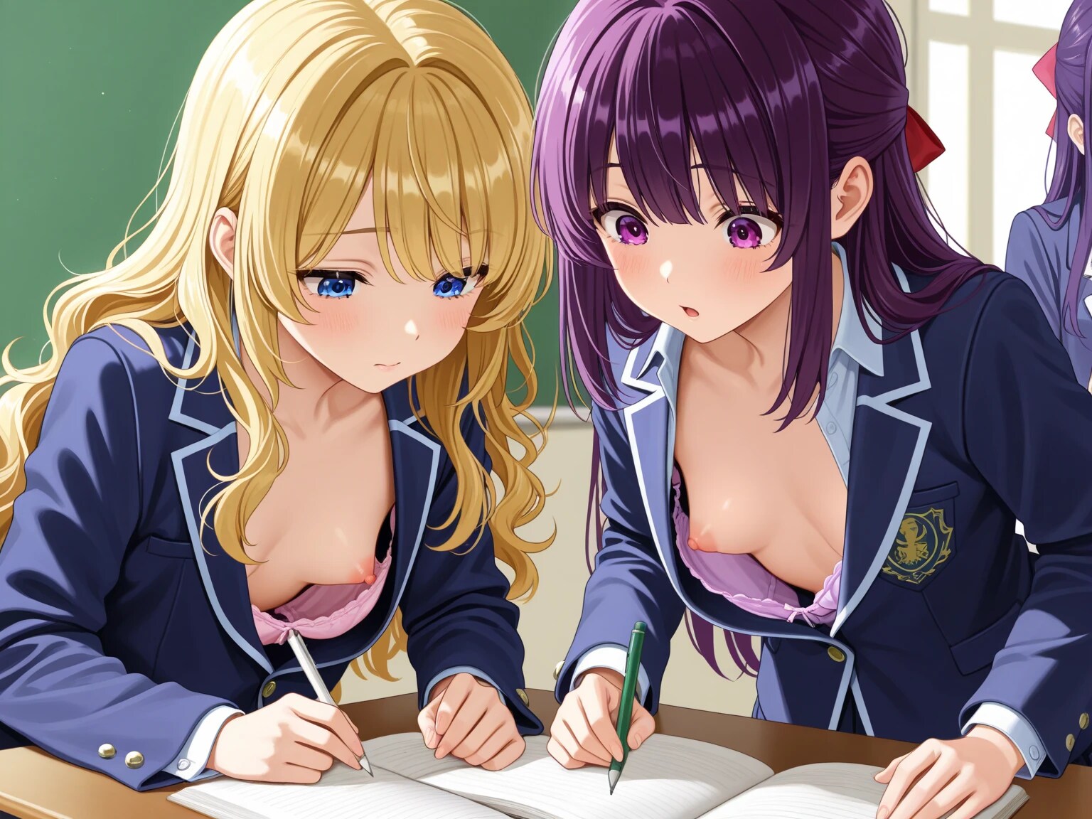 40枚:W胸チラ学園