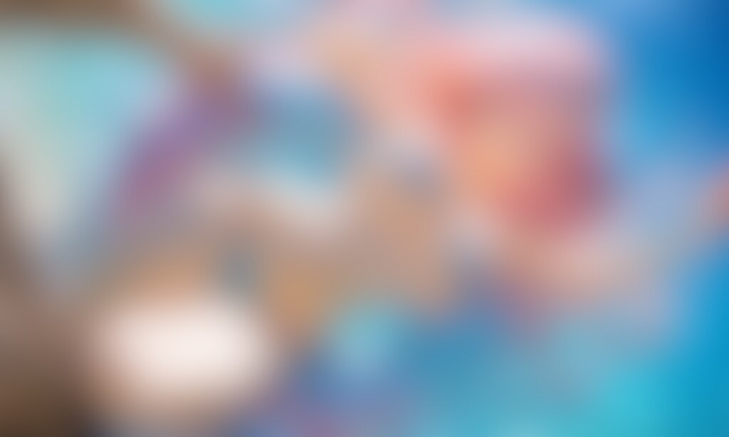浮き輪で浮かんで