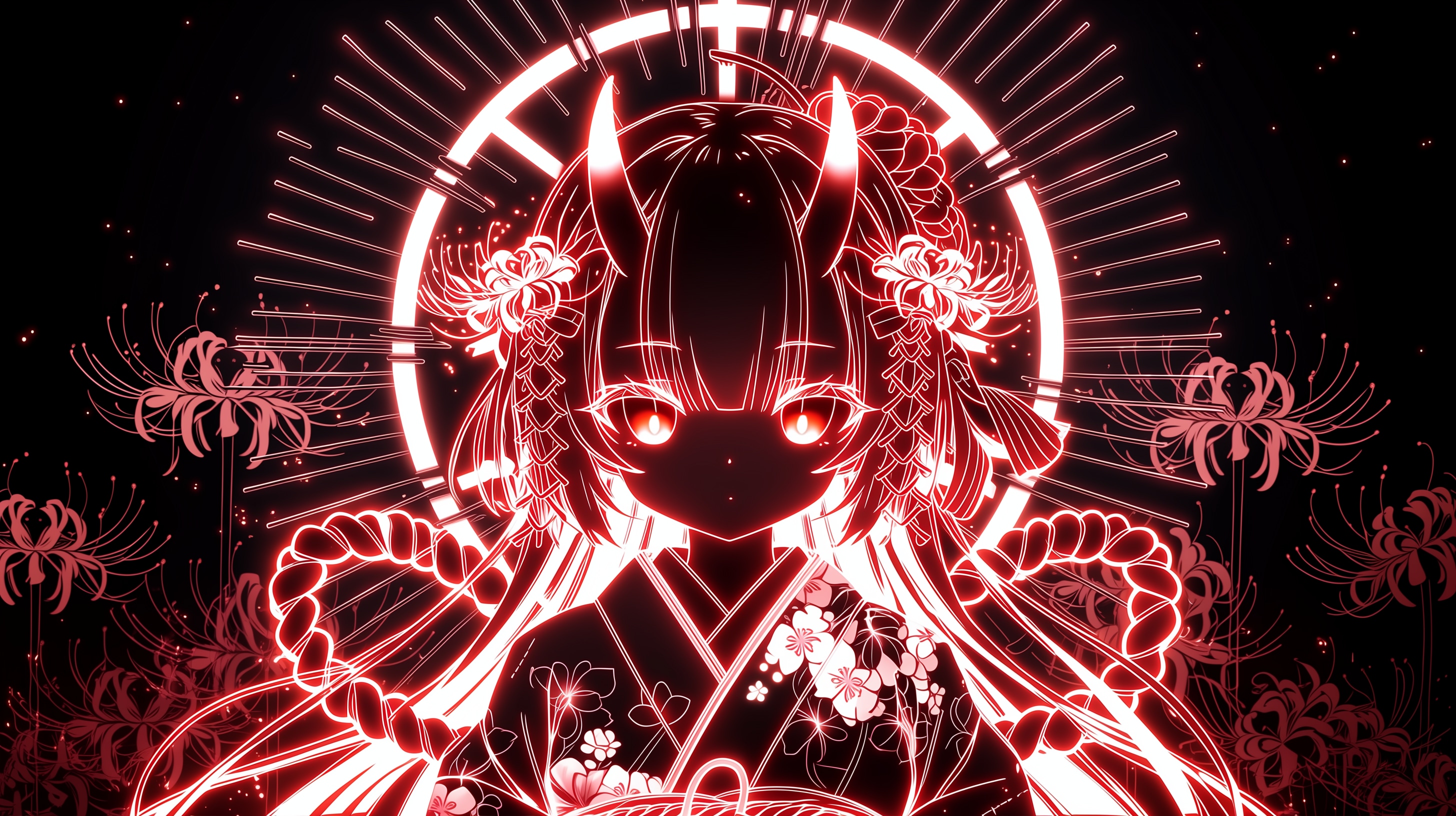 鮮烈に輝くヒガンバナ