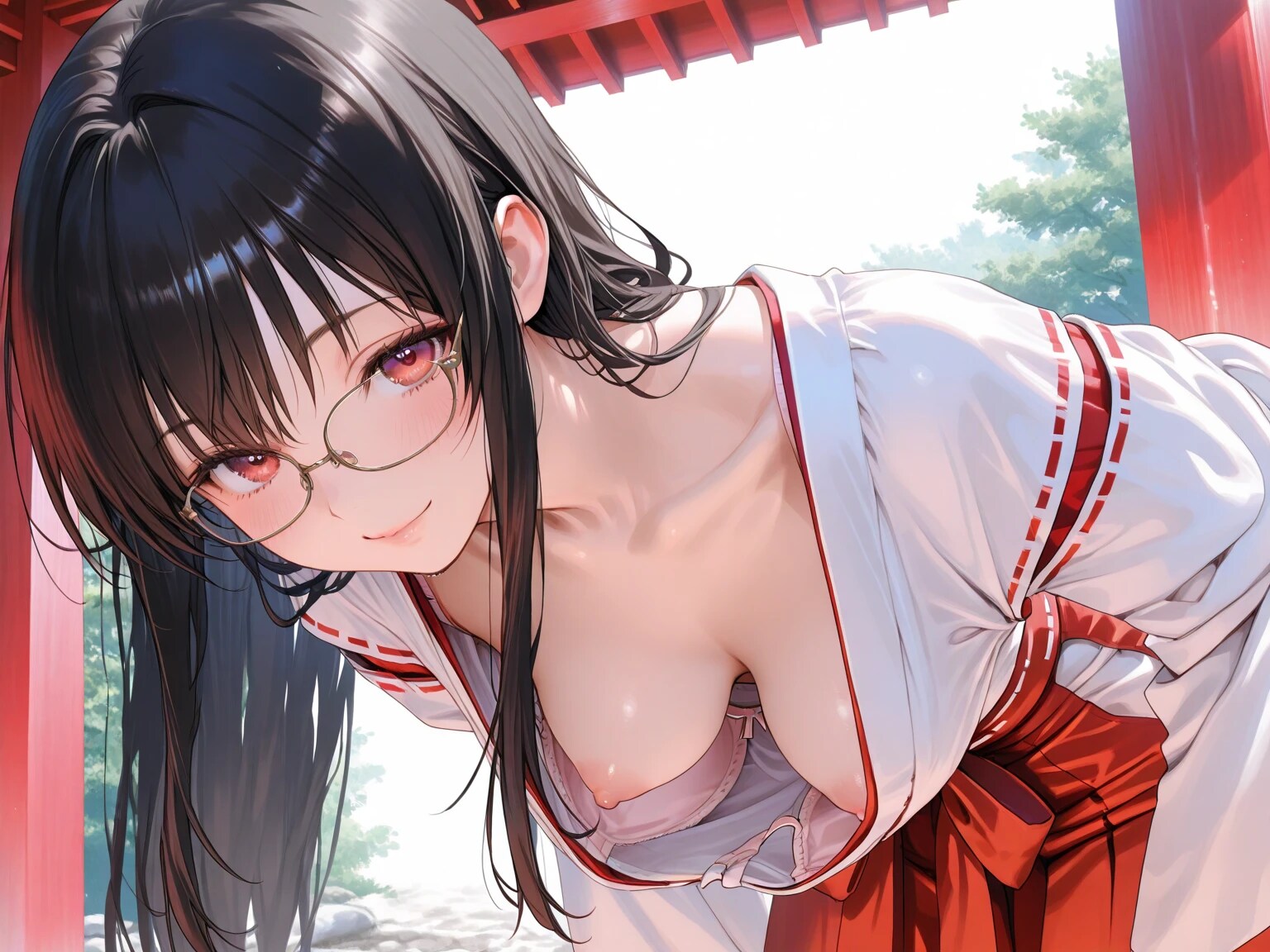 29枚:胸チラ巫女