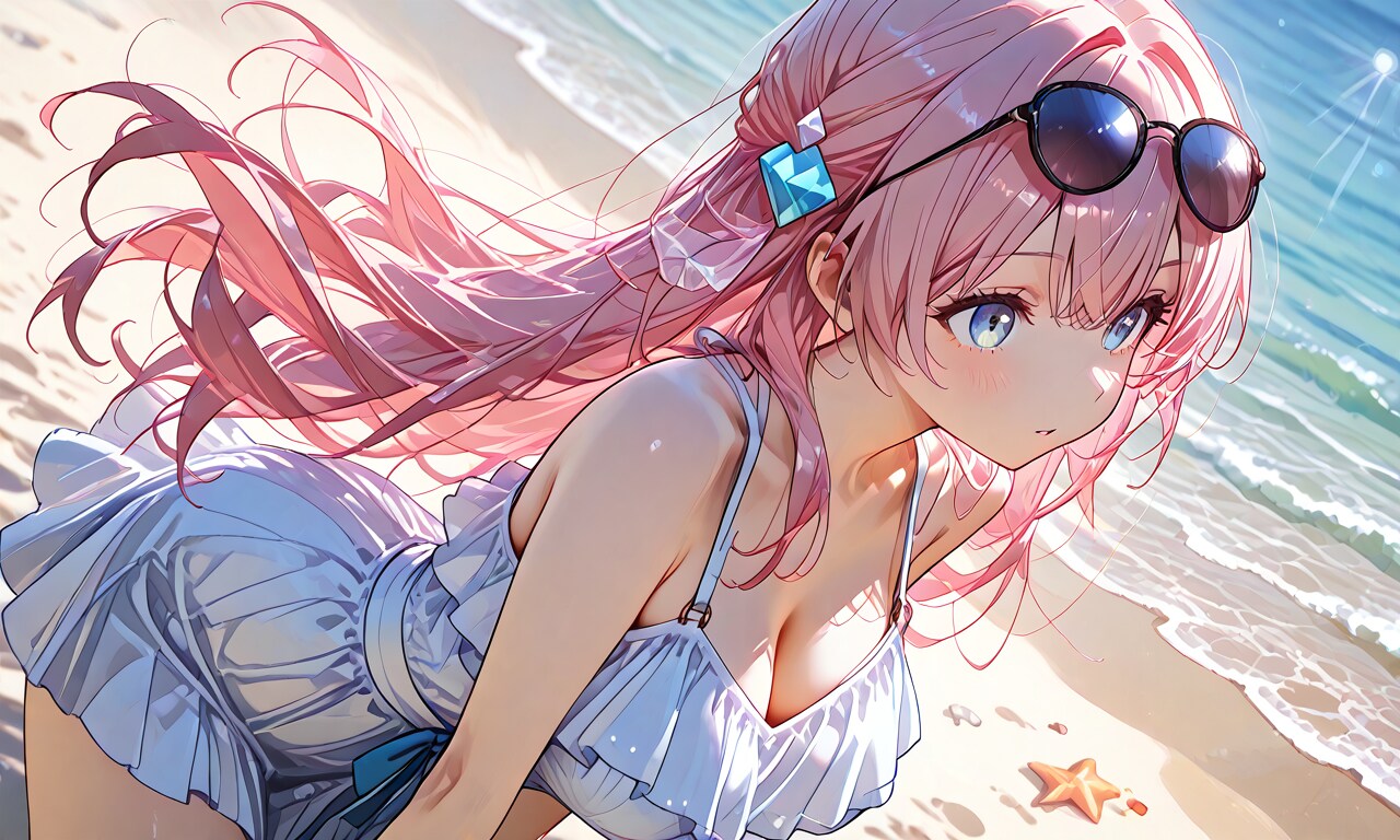 サングラスと海