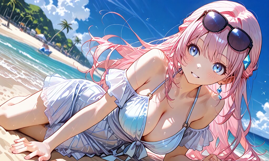 サングラスと海