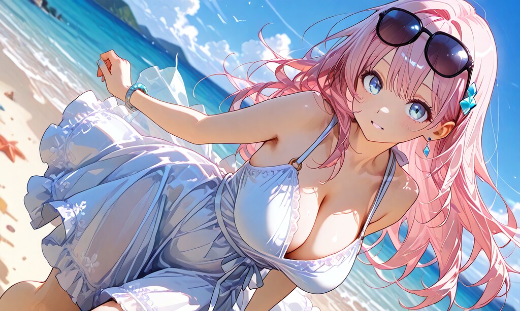 サングラスと海