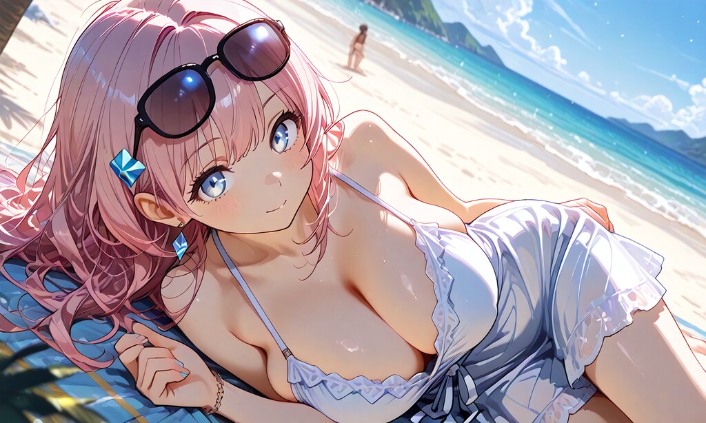 サングラスと海