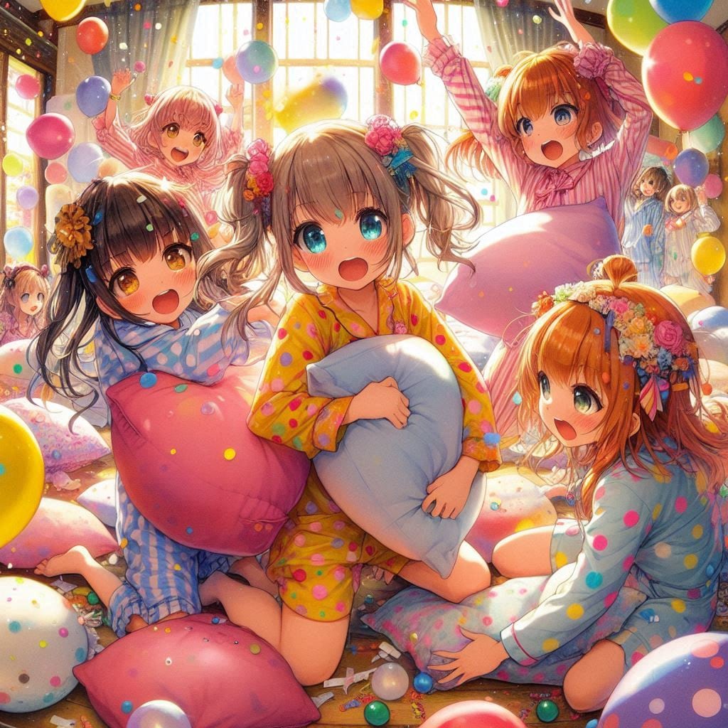 キャンディーカラーパジャマパーティー